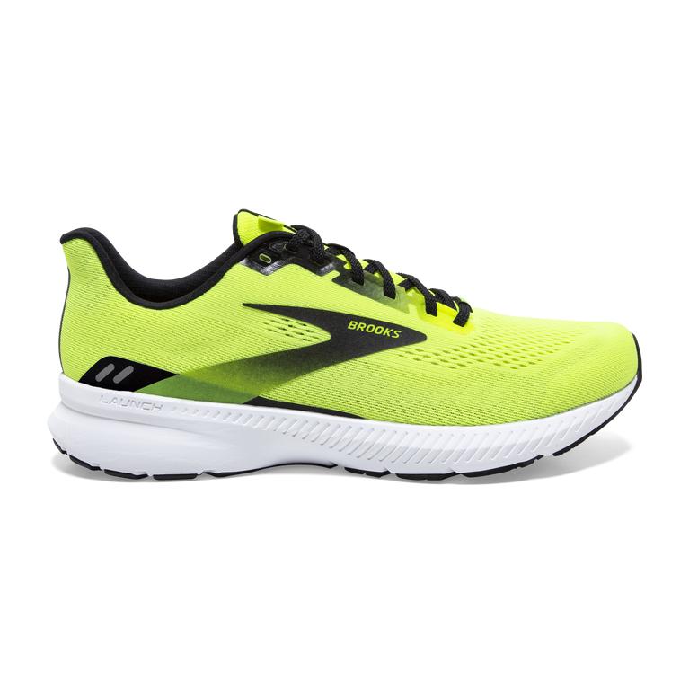 Brooks Launch 8 - Mens Light Cushion Road Running Shoes - Nightlife/Black/White/Greenyellow (82971RK